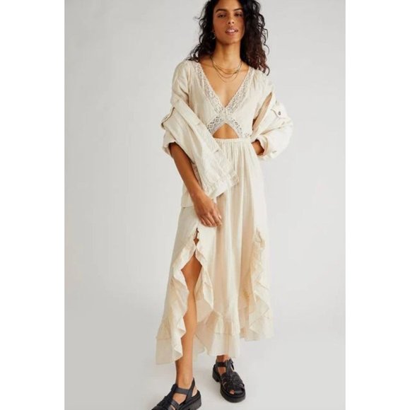 Free People Endless Summer X's And O's Midi Dress Size Small - Picture 1 of 4